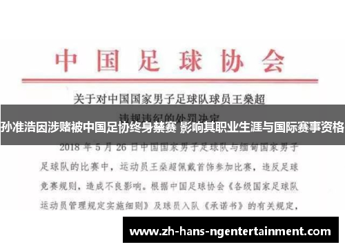 孙准浩因涉赌被中国足协终身禁赛 影响其职业生涯与国际赛事资格